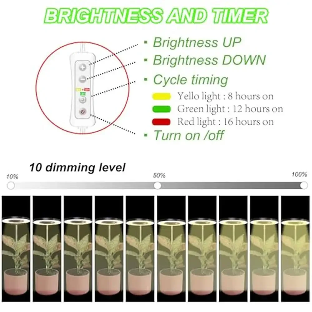 Светодиодный светильник для выращивания растений, полный спектр, регулируемый таймер, 5 В, безопасное напряжение, офис, гостиная, садовое освещение, решение, алюминиевый корпус