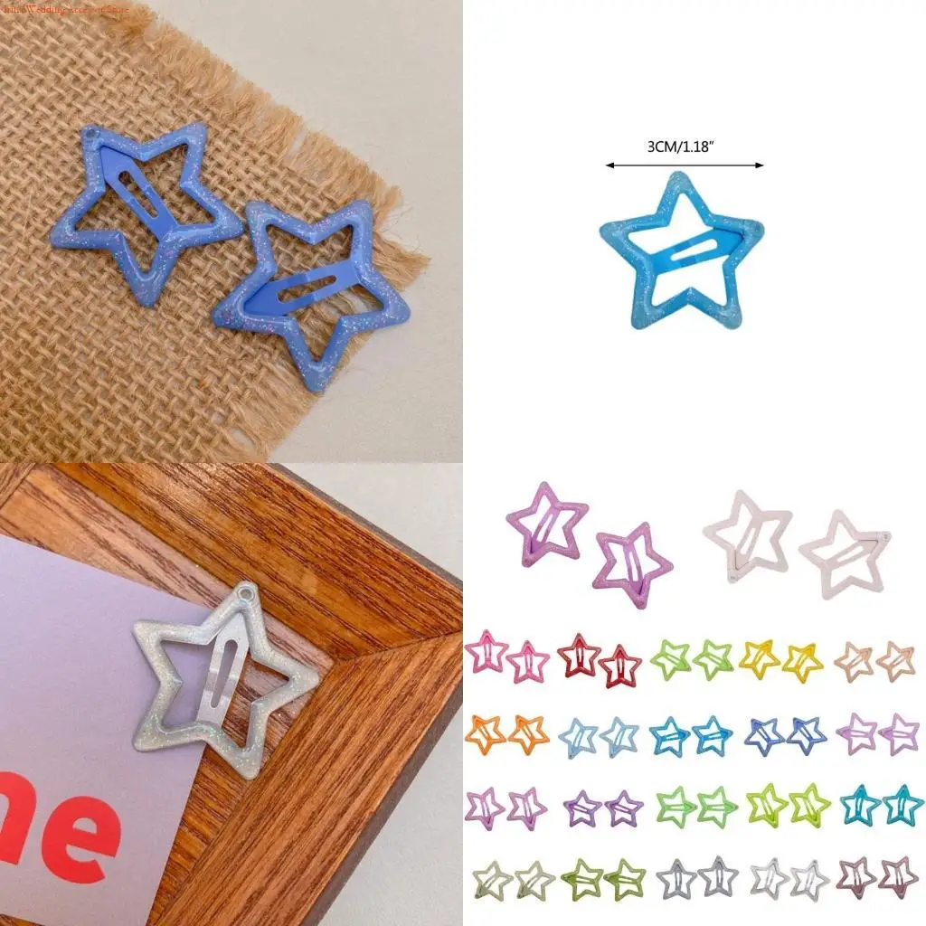

G92D Glitter Hair Clip Five-pointed Star Clip Hairpin Teenagers Girl Headwear