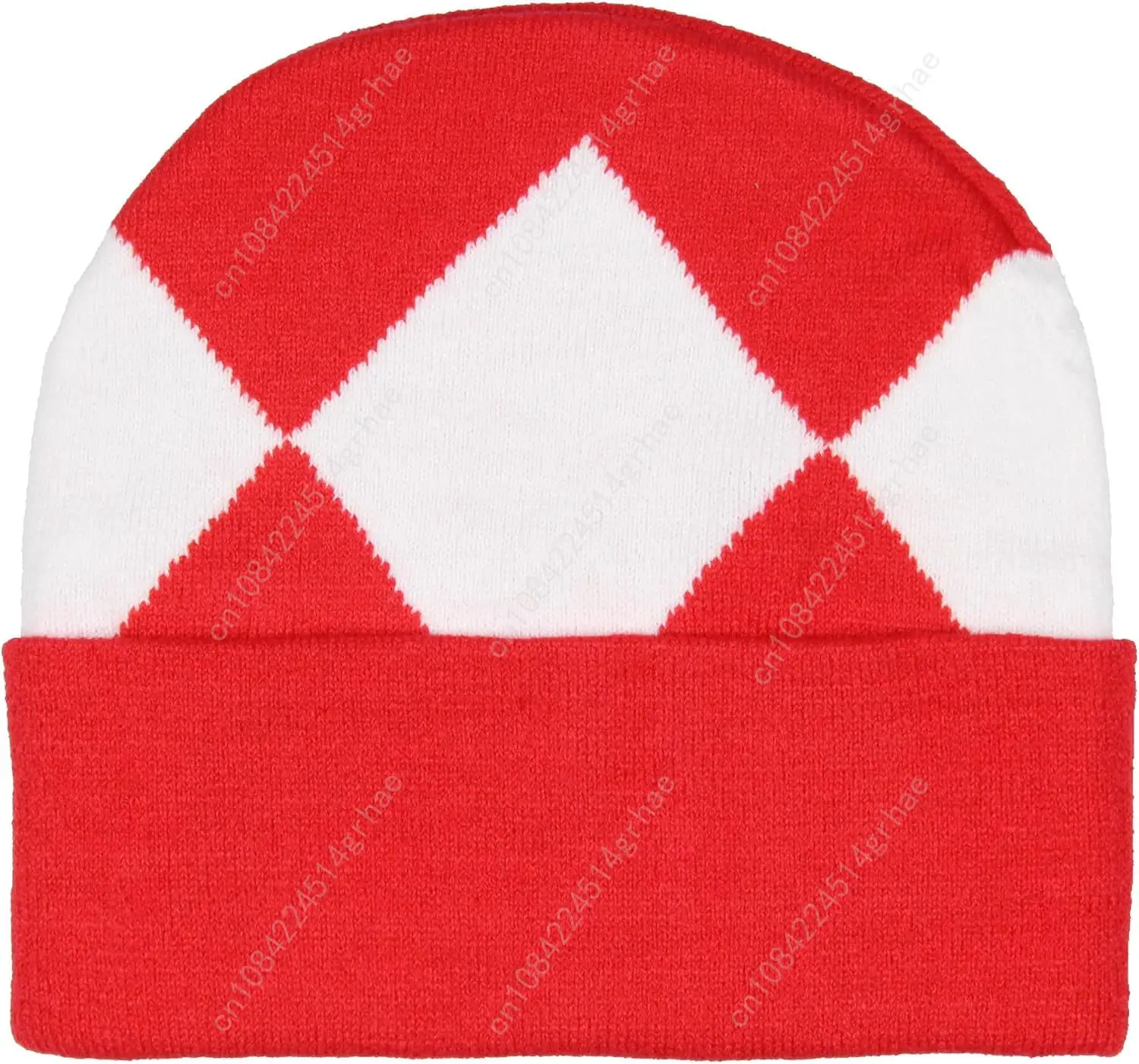 Rote Ranger-Mütze, Mighty Morphin Power Ranger, bestickte Dino-Münze, Strickmanschette, Erwachsenen-Mütze, Wintermütze, OSFM, für Männer und Frauen