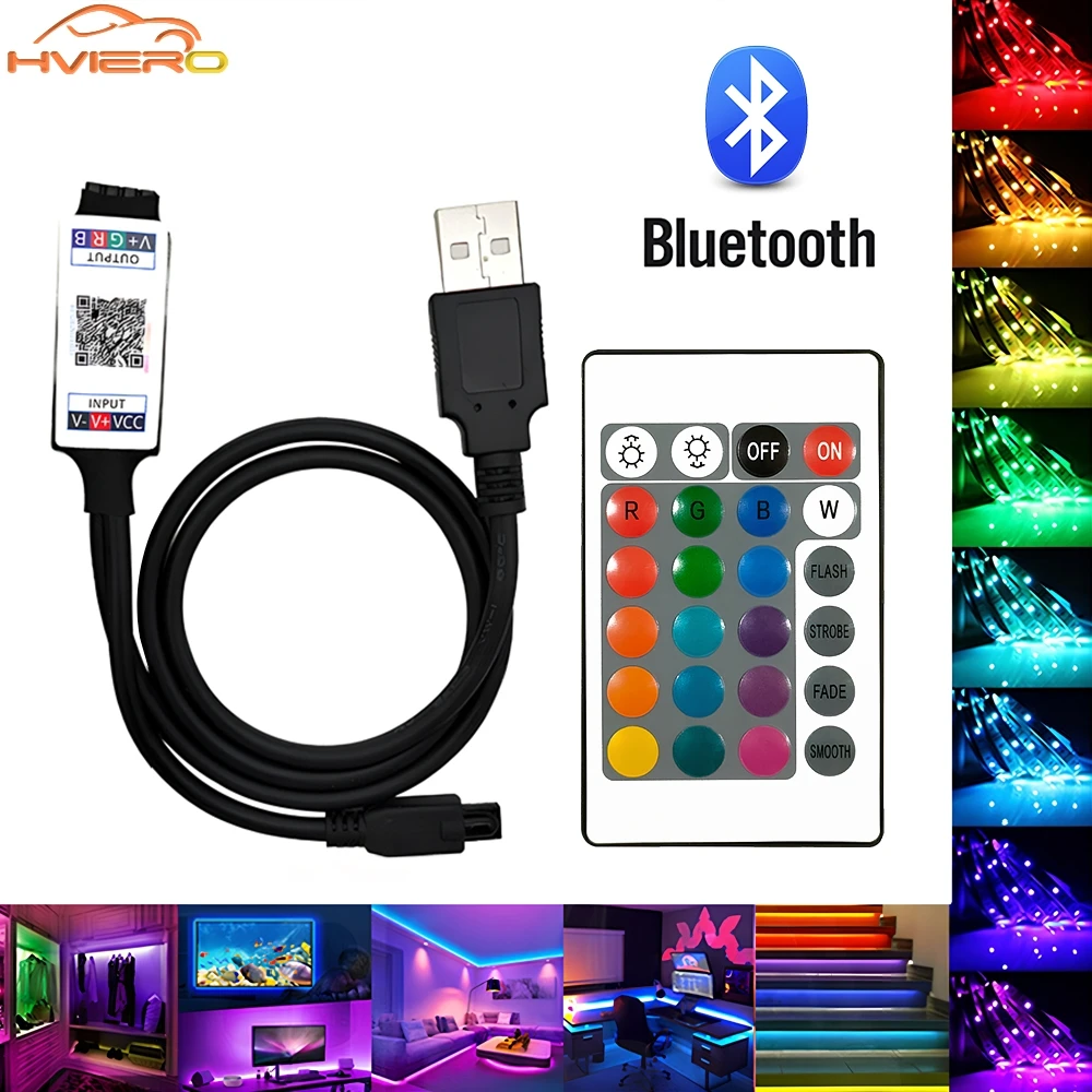 

1pcs 24key Bluetooth Color Remote Controller for 5050 2835 led Lights Strip Wireless Dimmer Switch home Night Decoration lamps