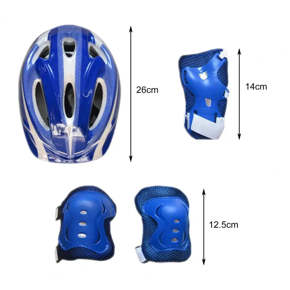 Rodillera de seguridad resistente al desgaste para niños, accesorio de absorción de sudor, casco de ciclismo, almohadilla de codo, equipo de protección para montar, 7 piezas por juego