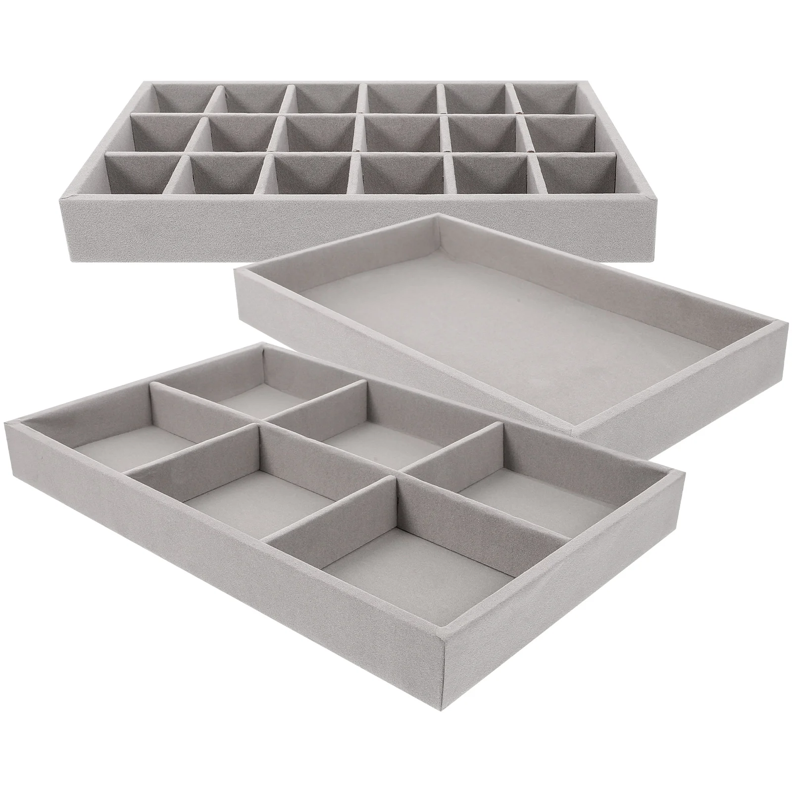

3pcs Jewelry Box Storage Tray High Capacity Ring Display Paper Organizer for Earrings Bracelets Necklace Holder