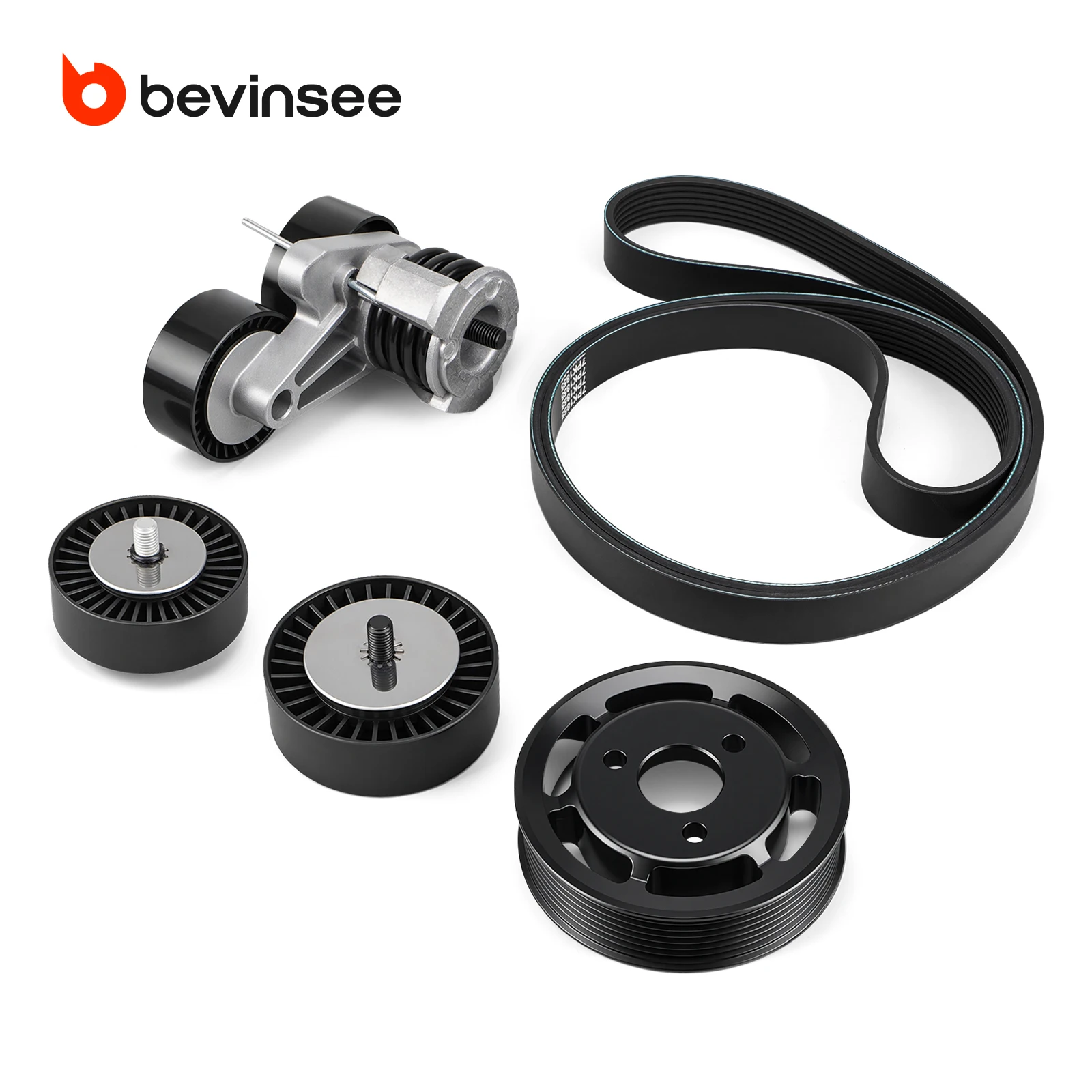 

For BMW N54 Drive Belt Pulley Tensioner Kit & Power Steering Pulley, for BMW E90 E92 E93 E91 335i 335xi E82 E88 135i 2008-2010
