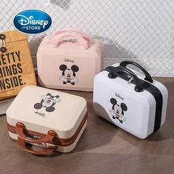 Disney 14 Inch Mini Suitcase Luggage Fashion Travel Storage Box Sturdy And Safe Makeup Box Cartoon Printed Cheek Holder Mickey