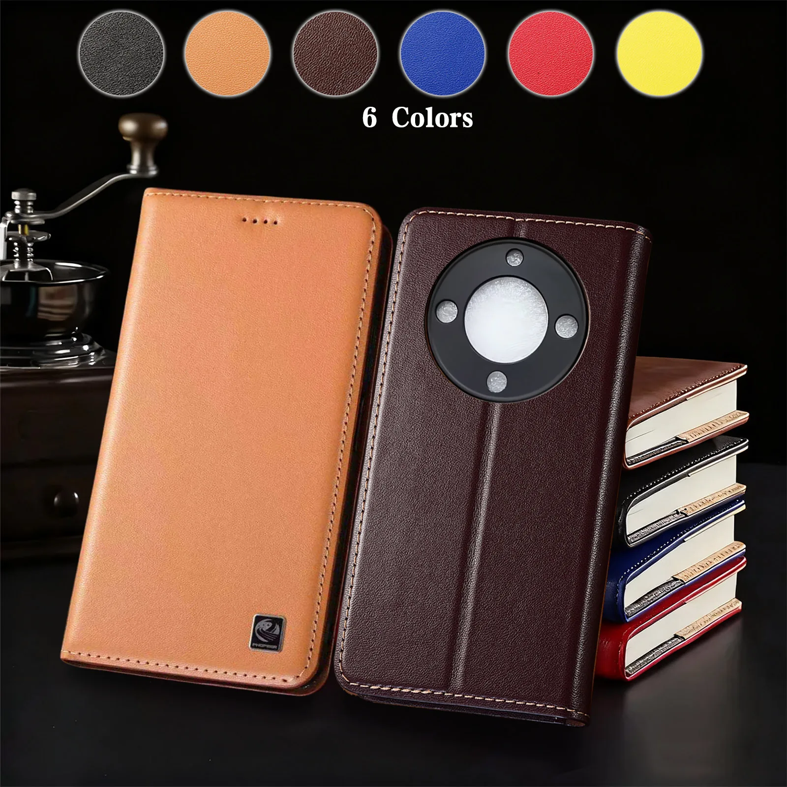 

Genuine Leather Case For Honor X30 X30i X40 X40i X50 X50i X60 X60i X70 X70i Pro Plus GT Nappa Pattern Of Flip Wallet Cover Case