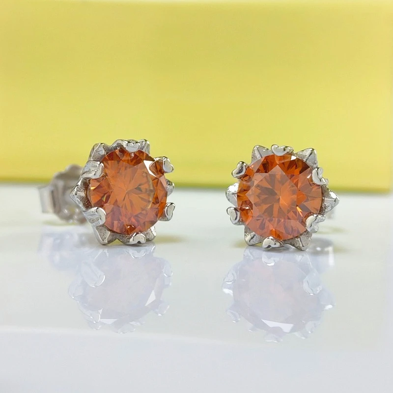 

1pair 0.5/1/2/3Carat Synthetic Moissanite Earrings, Elegant Snowflake Shaped Earrings, Attractive Jewelry.