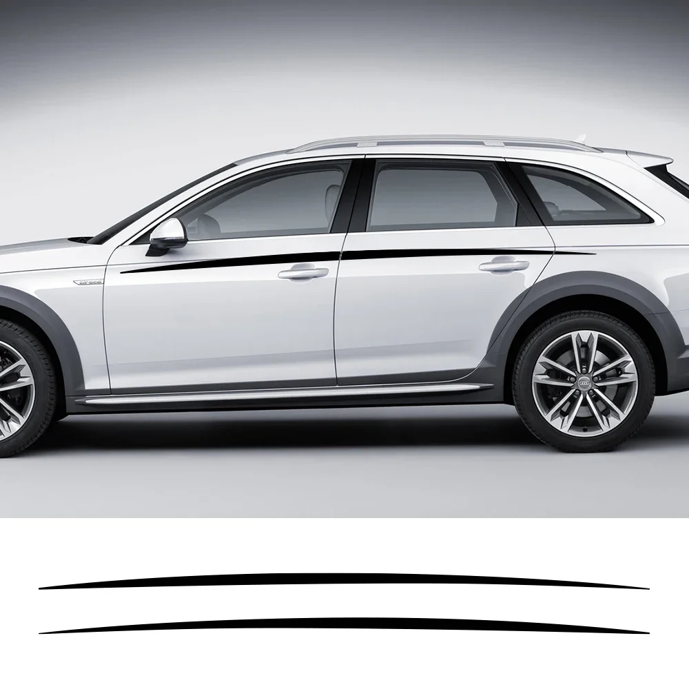

Автомобильная наклейка внешний вид полосатые боковые двери полосы наклейка DIY обе стороны для Audi A4 B8 B9 B7 8W 8K B6 Avant переключатель Quattro Allroad TFSI