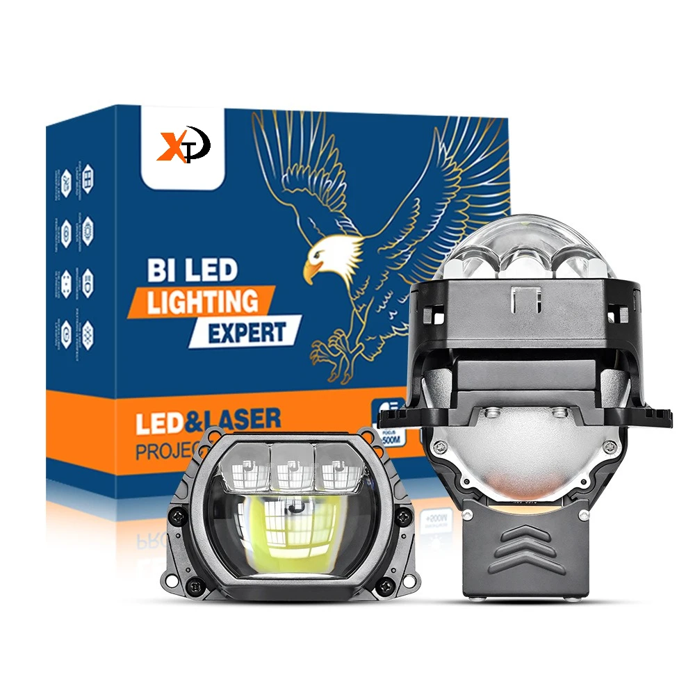 180W High Power Square Triple Laser LED Projector Headlight Dual Beam Ultra Bright Long Range Penetration Car Accessories