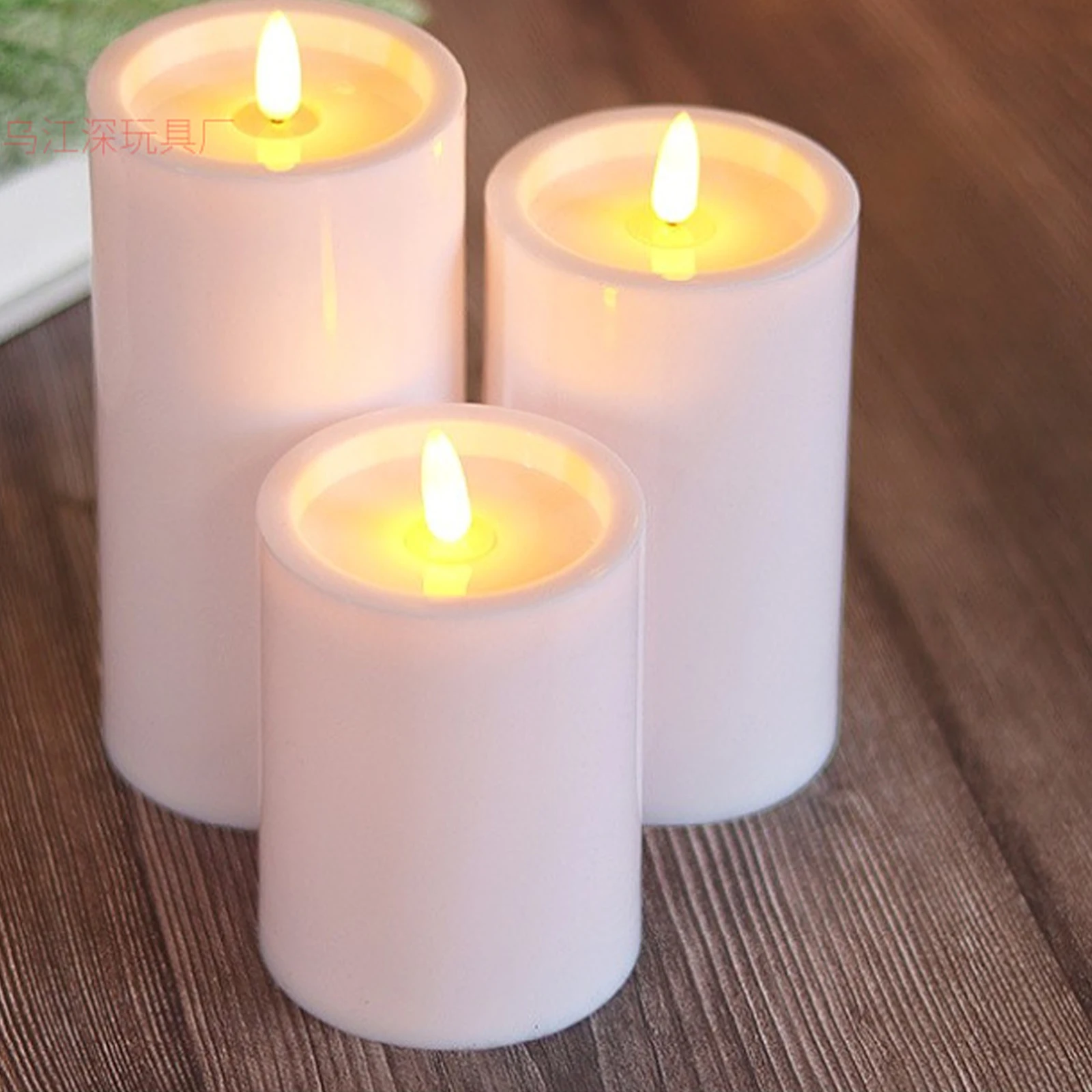 Flameless Candle LED Flickering Candles Battery Operated Pillar Candles for Wedding Christmas Party Decor (Not Include Battery)