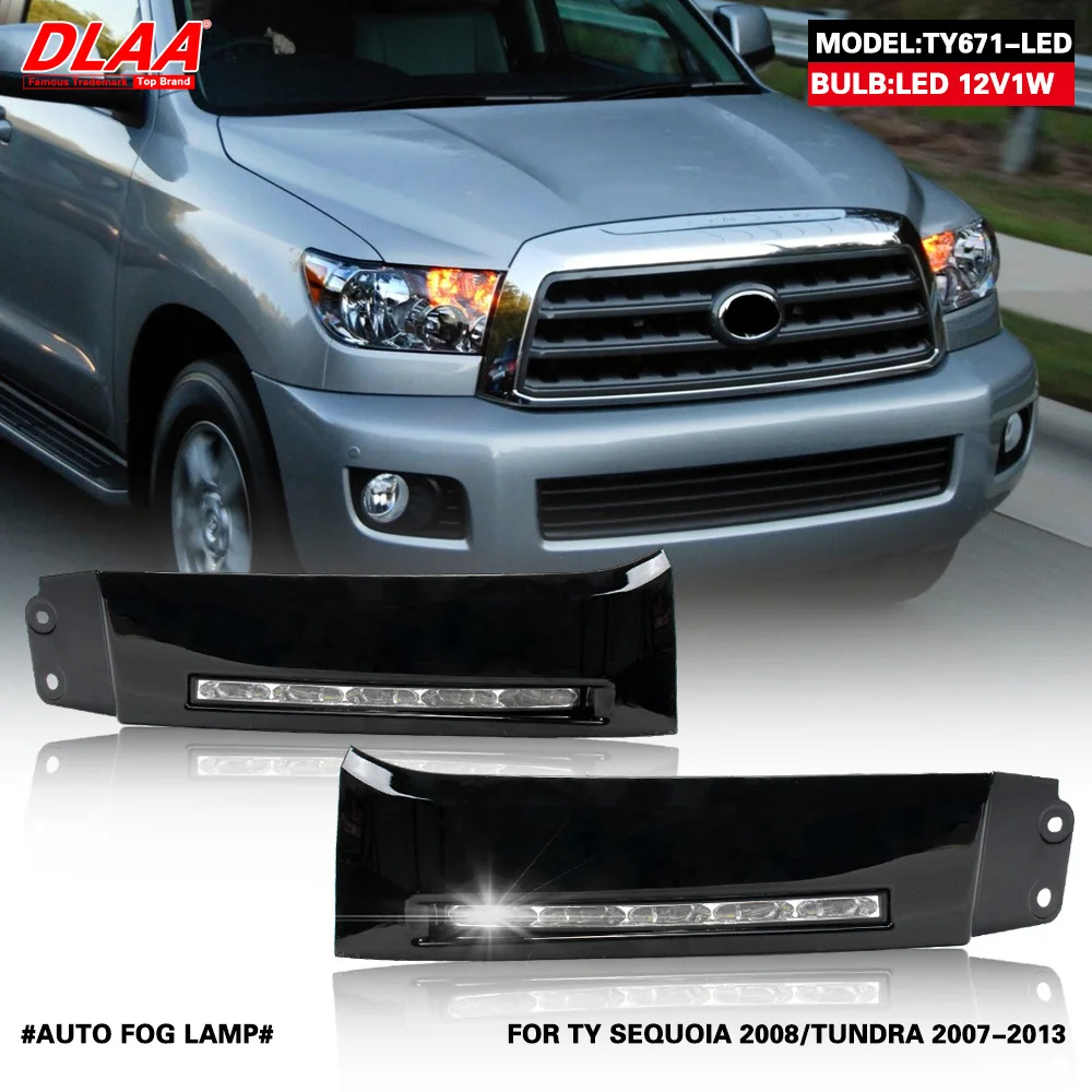 

2 шт. 12 В автомобильные светодиодные дневные ходовые огни для Toyota Tundra Sequoia 2007 2008 2009 2010 2011 2012 2013 DRL белые противотуманные фары