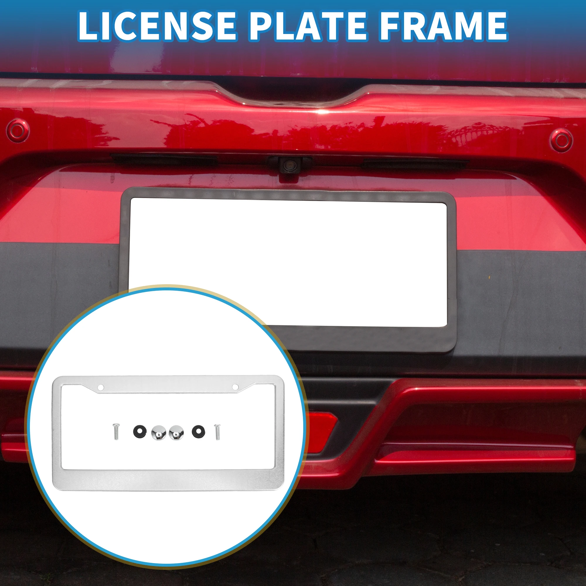 UXCELL License Plate Holder Durable Mirror Polished  License Plate Frame Aluminum Alloy Car Exterior Decoration 31x16cm