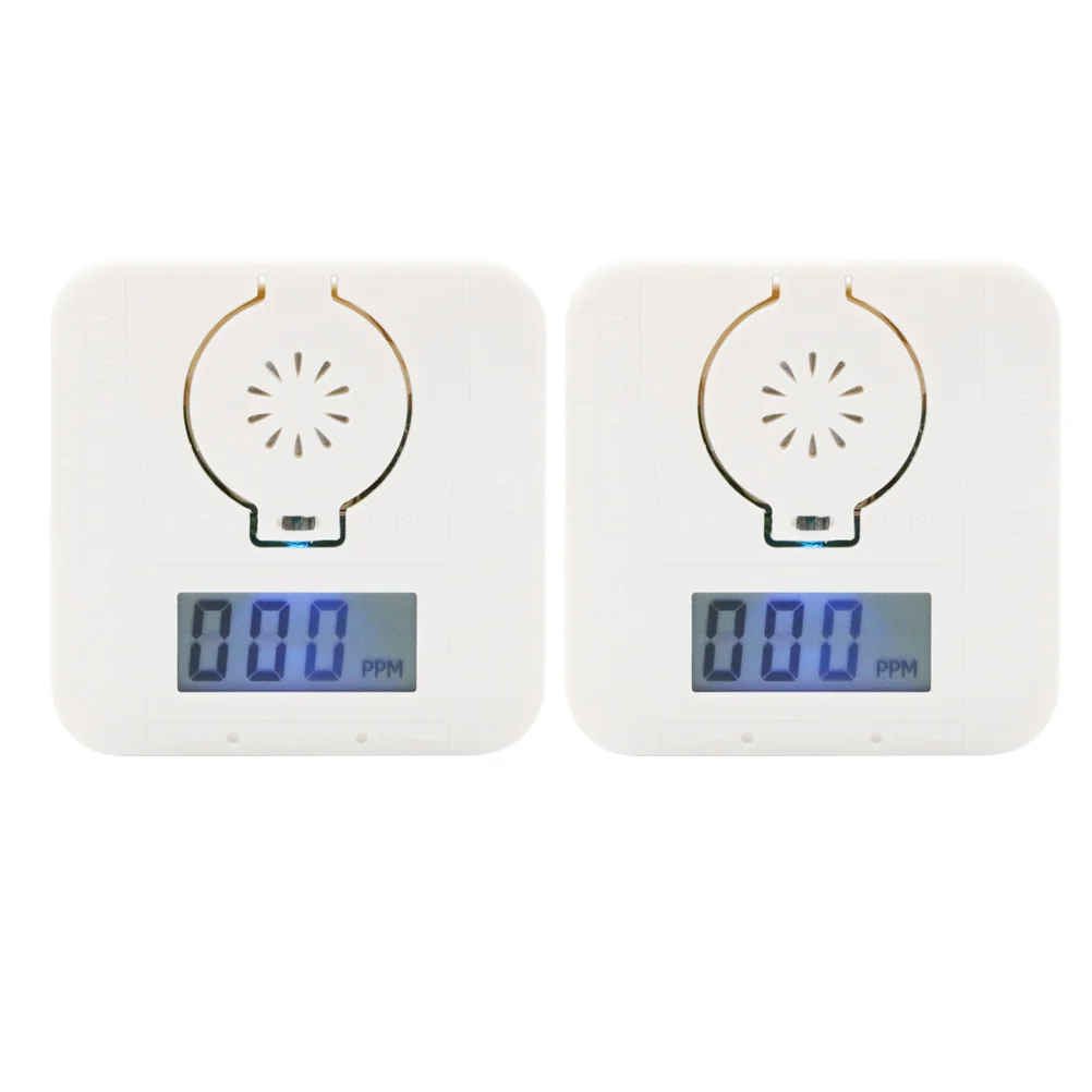 

2pcs Carbon Monoxide Digital Lcd Co Sensor Low Power Alarm High Sensitivity Warning Security Alarm For Home Safety