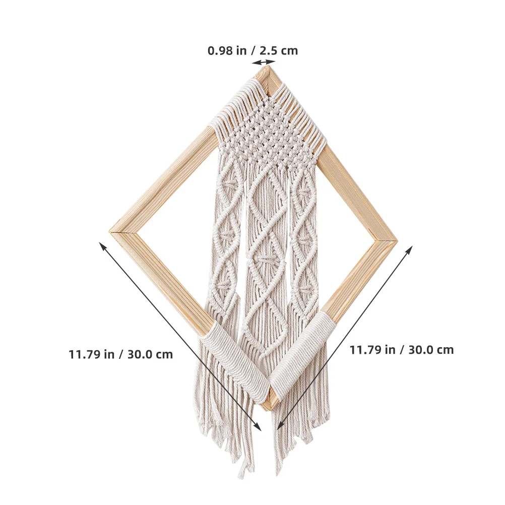 Woven Tapestry Bohemia Style Macrame Wall Hanging Decor Handmade Cotton Rope Pendant For Living Room Bedroom Kids Room Home
