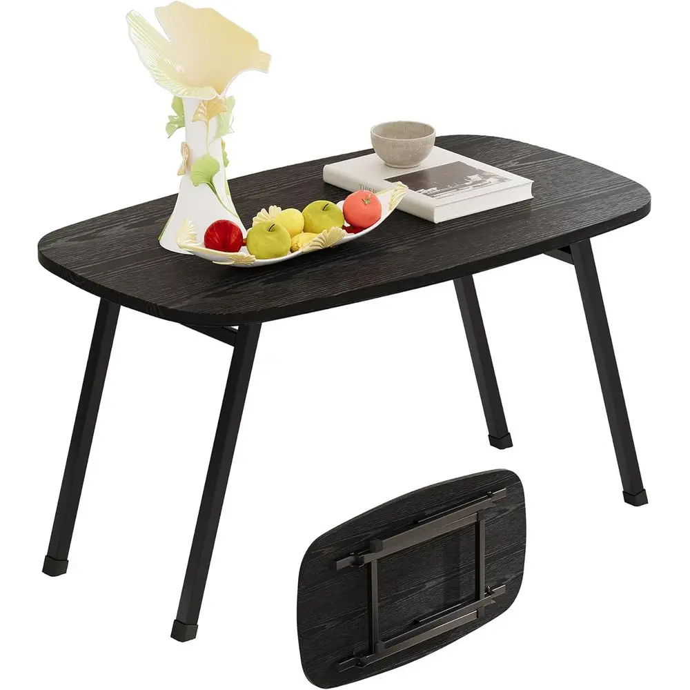 Coffee Table for Small Spaces, Small Coffee Table Folding, Regular Center Table for Living Room, Round Floor Table, Century Low