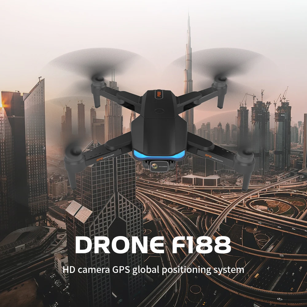 Dron con posicionamiento Gps, 5g, Control remoto sin escobillas, F188, Hd, 6K, Esc, 90 °, lente Dual, cruce de bordes