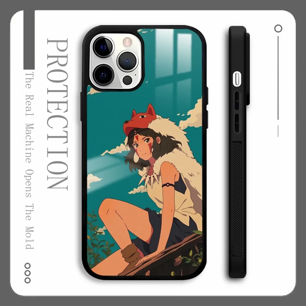 Anime P-Princess M-Mononoke Phone Case For iPhone 16 15 14 13 12 11 Pro Max Plus Mini Magnetic Magsafe Wireless Charging Cover