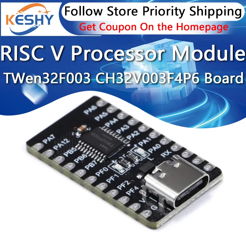 Erweiterte RISC V Prozessor Modul TWen32F003 CH32V003F4P6 Bord Drop verschiffen