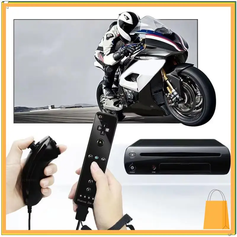 L52A-Bluetooth-геймпад для консоли Wii/Wii U, беспроводной пульт дистанционного управления с Motion Plus, Nunchuck и ремешком на запястье E