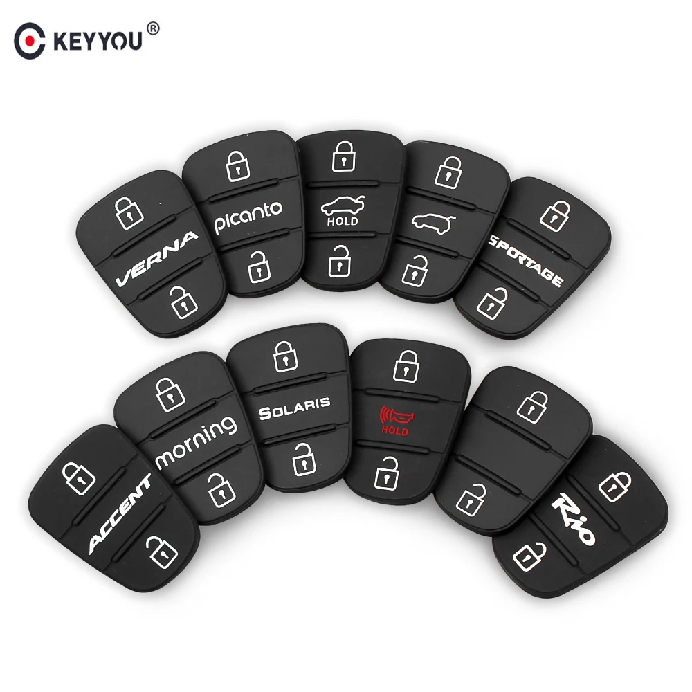 

KEYYOU Car Key Case Rubber Pad For Hyundai Kia Picanto RIO Solaris Accent Tucson l10 l20 l30 Rio Ceed morning Elantra VERNA