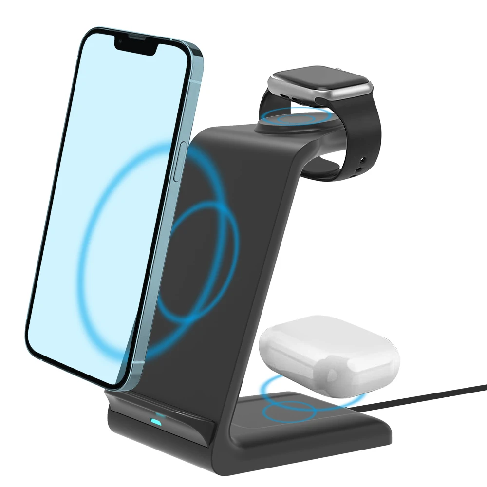 

Universal Wireless Charger 3 in 1 15w Fast Charging Station for iphone 12 13 14