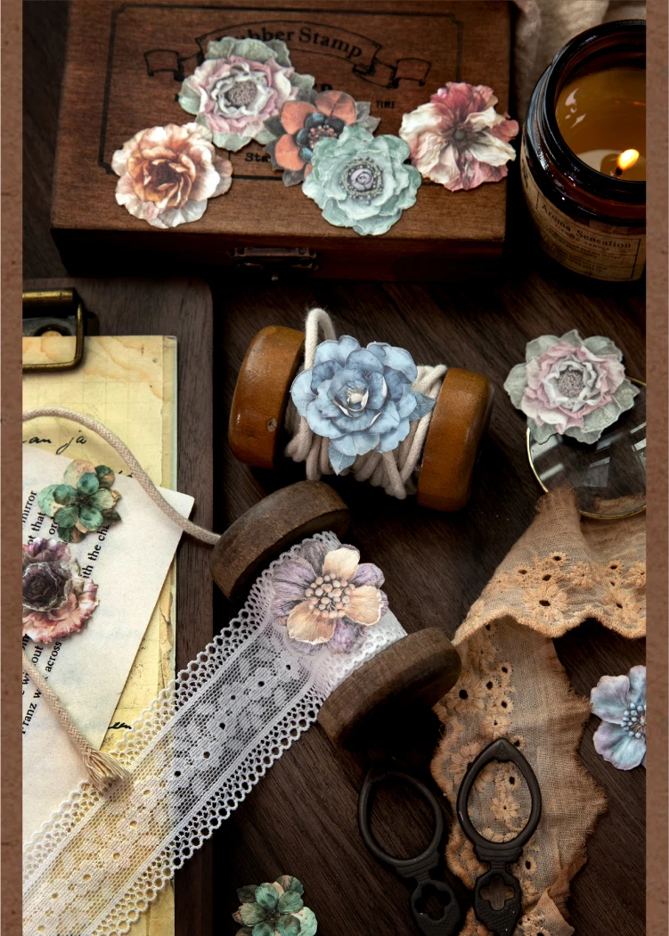 Journal GO 50 Stück Vintage Antik Kleine Gegenstände Aufkleber für Scrapbooking Collage Junk Journal Dekorative Schreibwaren Planer Deko-Sticker – Detail 14