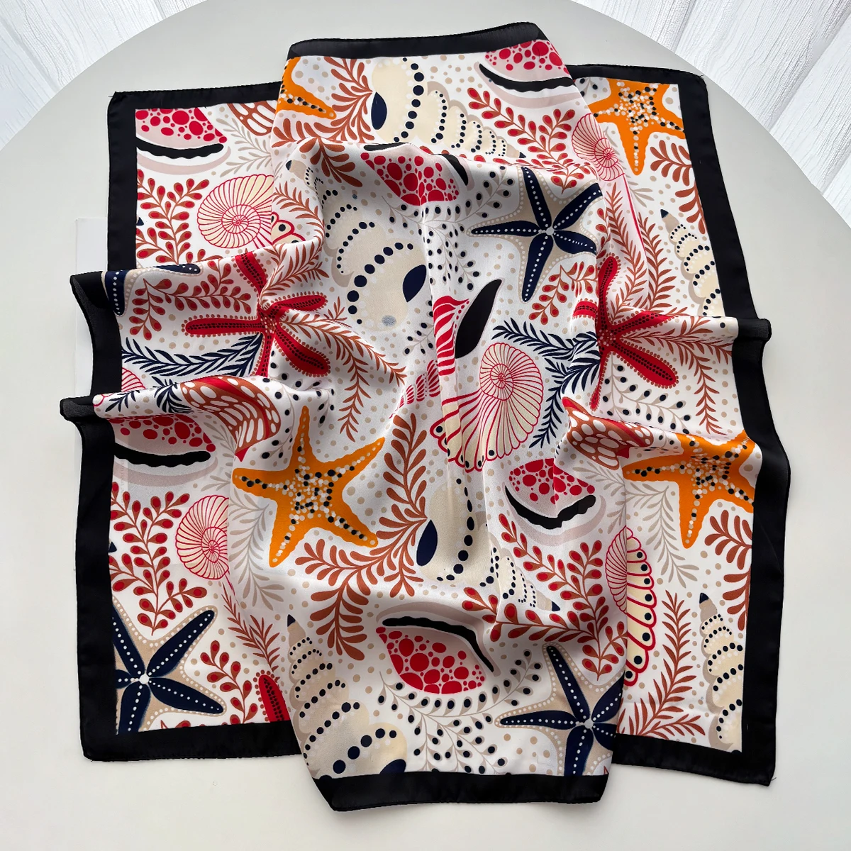 New Printed Square Scarf For Women Fashion Soft Stain Scarves Bandanas Luxury Hijab Neckerchief Elegant Beach Shawl Wraps view 5