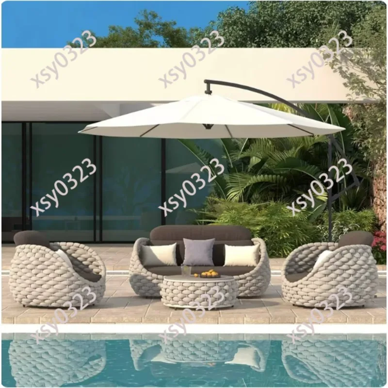 

Waterproof Sunproof Rattan Sofa Woven Patio Balcony Courtyard Furniture Outdoor Living Space Comfortable Seating Set