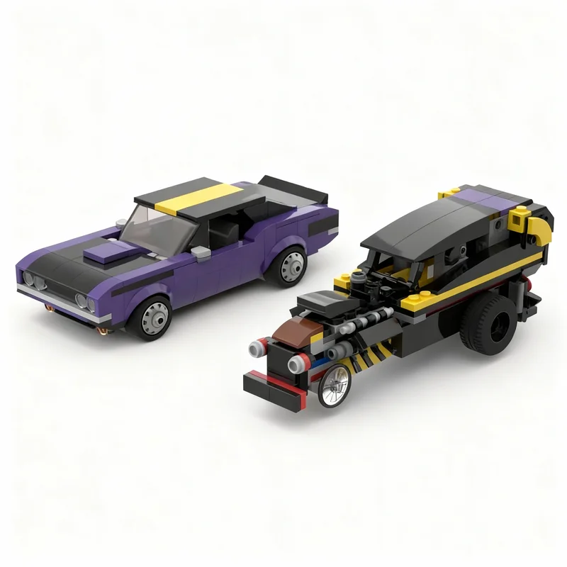 

542pcs MOC Alternate Build Challenger Dragster Roadster City Champions Model Building Blocks Christmas Gifts Construction Toys
