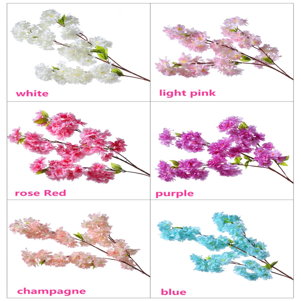 Artificial Cherry Blossom Tree Branch, Fake Flower, Sakura Tree Stem for Event, Wedding Party Decor