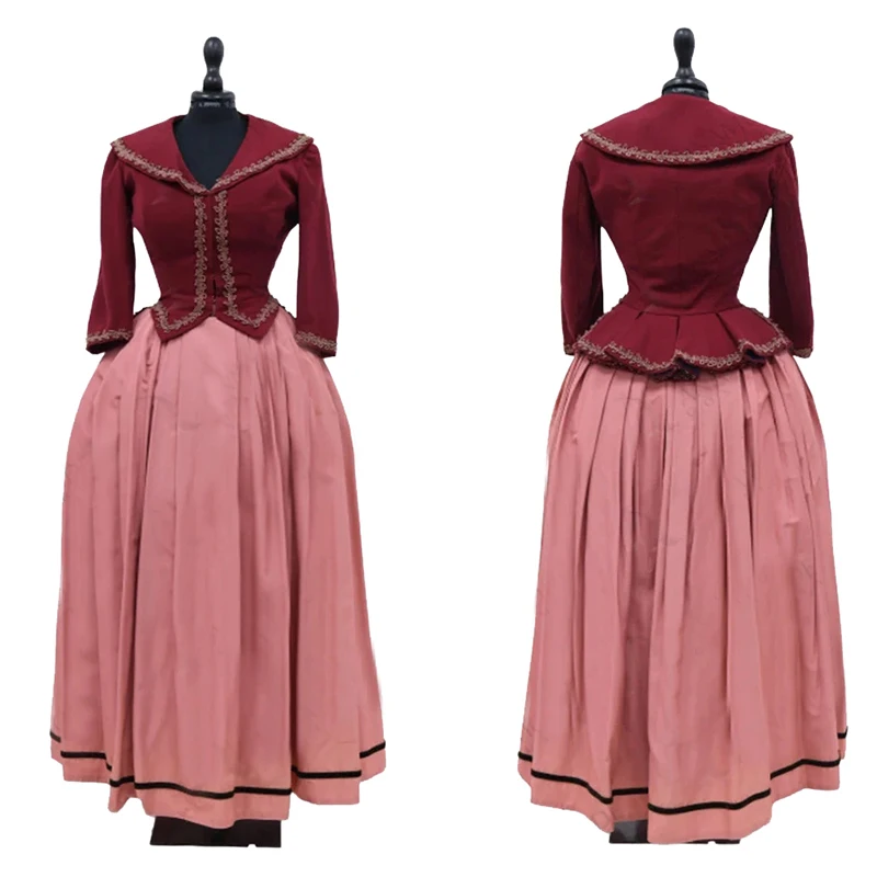

Custom Made Outlander Cosplay Costume Marie Rococo Ball Gown Women Historical Highland Red Top Skirt Suit