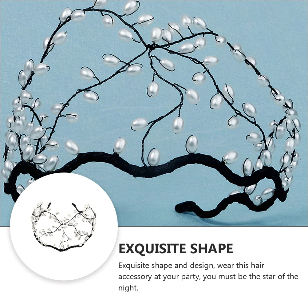 

Pearl Hair Accessories Stylish Hoop Wedding Delicate Headwear Girl Headband Fashion Black Bridesmaid