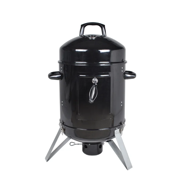 

16-Inch Smoke Oven Vertical Two-in-One Charcoal Barbecue Stewed Oven Three-Leg Outdoor Smoked Barbecue Stewed Oven