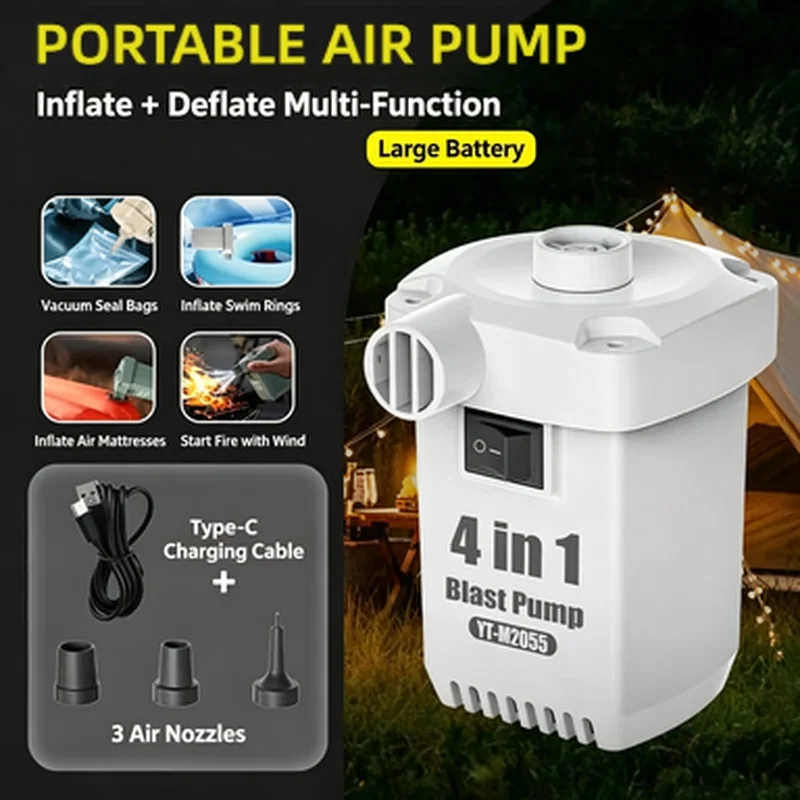 Mini Portable Wireless Air Pump USB Rechargeable Electric Inflator for SUP Boat Mattress Inflatable Toys Camping Travel - view 6