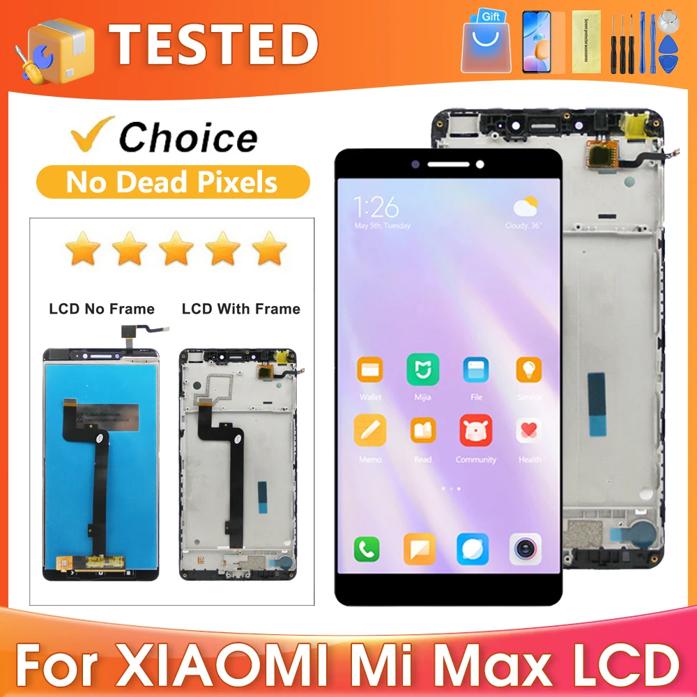 

6.44''OEM For Xiaomi Mi Max For MiMax 2016001 2016002 2016007 LCD Display Touch Screen Digitizer Assembly Replacement