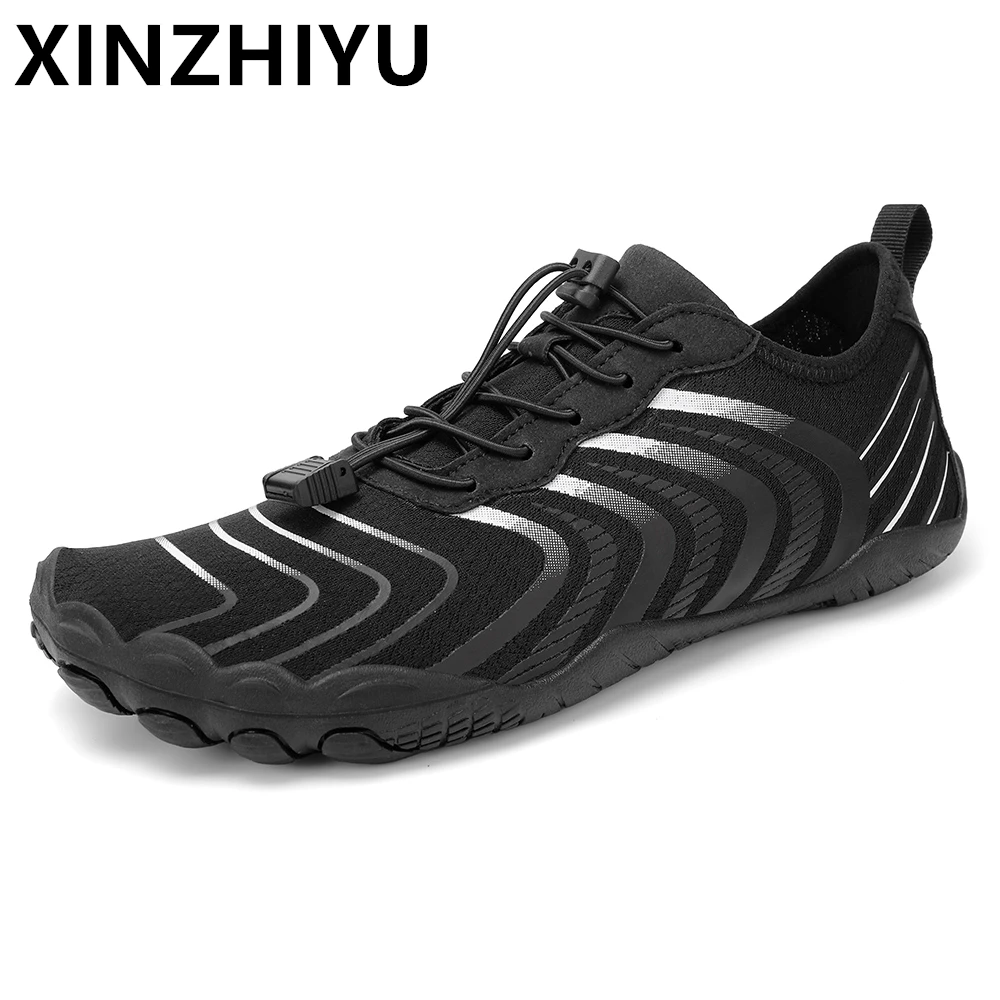 New Water Shoes Men Swimming Barefoot Summer Quick Dry Lightweight Aqua Sneakers Outdoor Sports Five Fingers Upstream Wading Shoes Breathable Surfing Sandals Beach Trekking Big Size 39-46