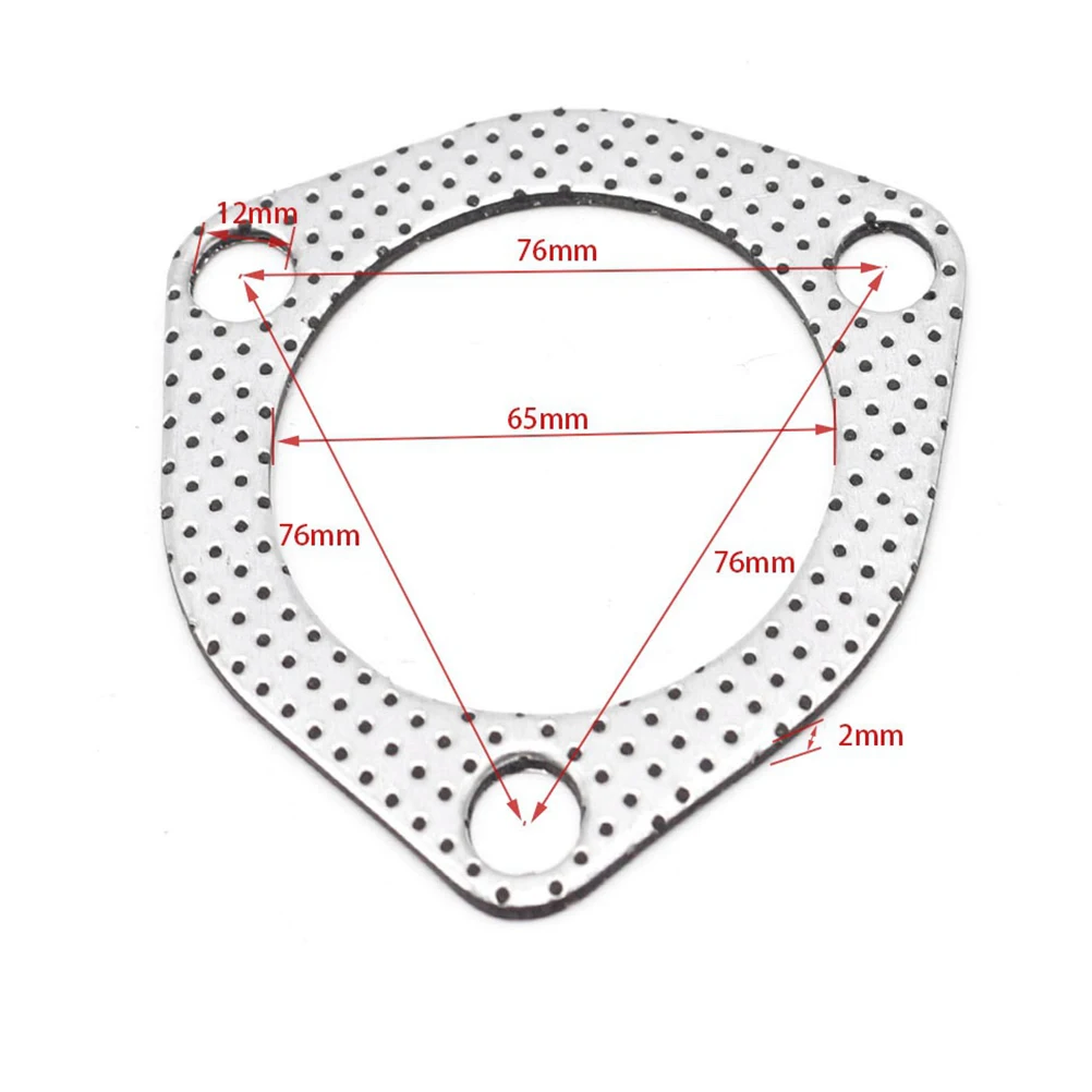 

Universal Vehicle 2.5 Inches Exhaust Seal Gasket Car Repair Accessories Silver (Triangle Inner Diameter 63 mm)