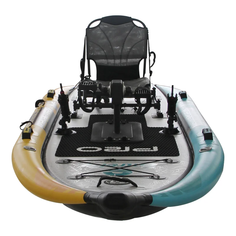 Fishing inflatable pedal SUP foot drive rowing boat inflatable fishing pedal board for sale