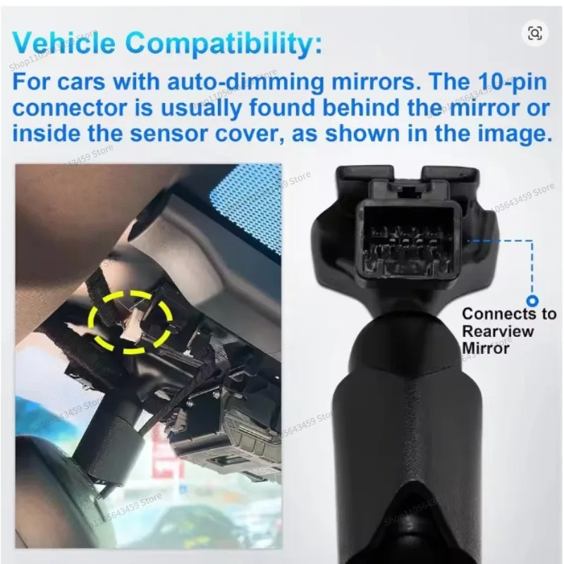 For 10-pin power adapter, suitable for Toyota Lexus driving recorder, rearview mirror power supply