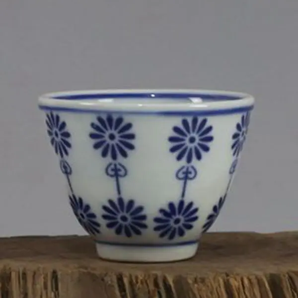 Jingdezhen Ceramics Blue And White Tea Cup Cranes Flowers Birds Mountains Paattern Cups Single Cup Tea Cup