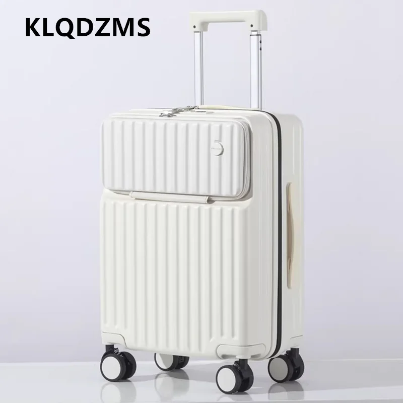 

KLQDZMS Luggage Travel Bag 22"24"26"28 Inch Large Capacity Trolley Case 20” Front Opening Boarding Box USB Charging Suitcase