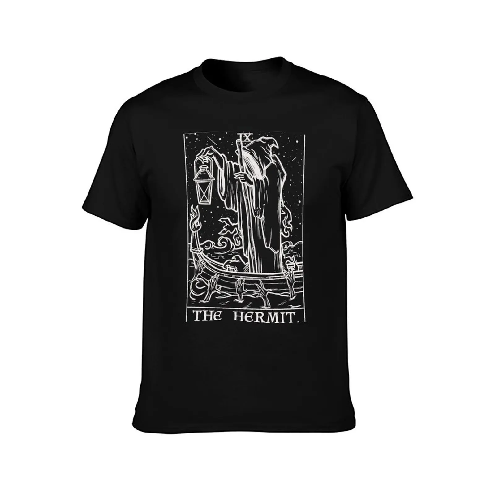 The Hermit Tarot Card Terror Tarot Shadow Edition Grim Reaper T-Shirt Plus Size Basic Cotton T-Shirt