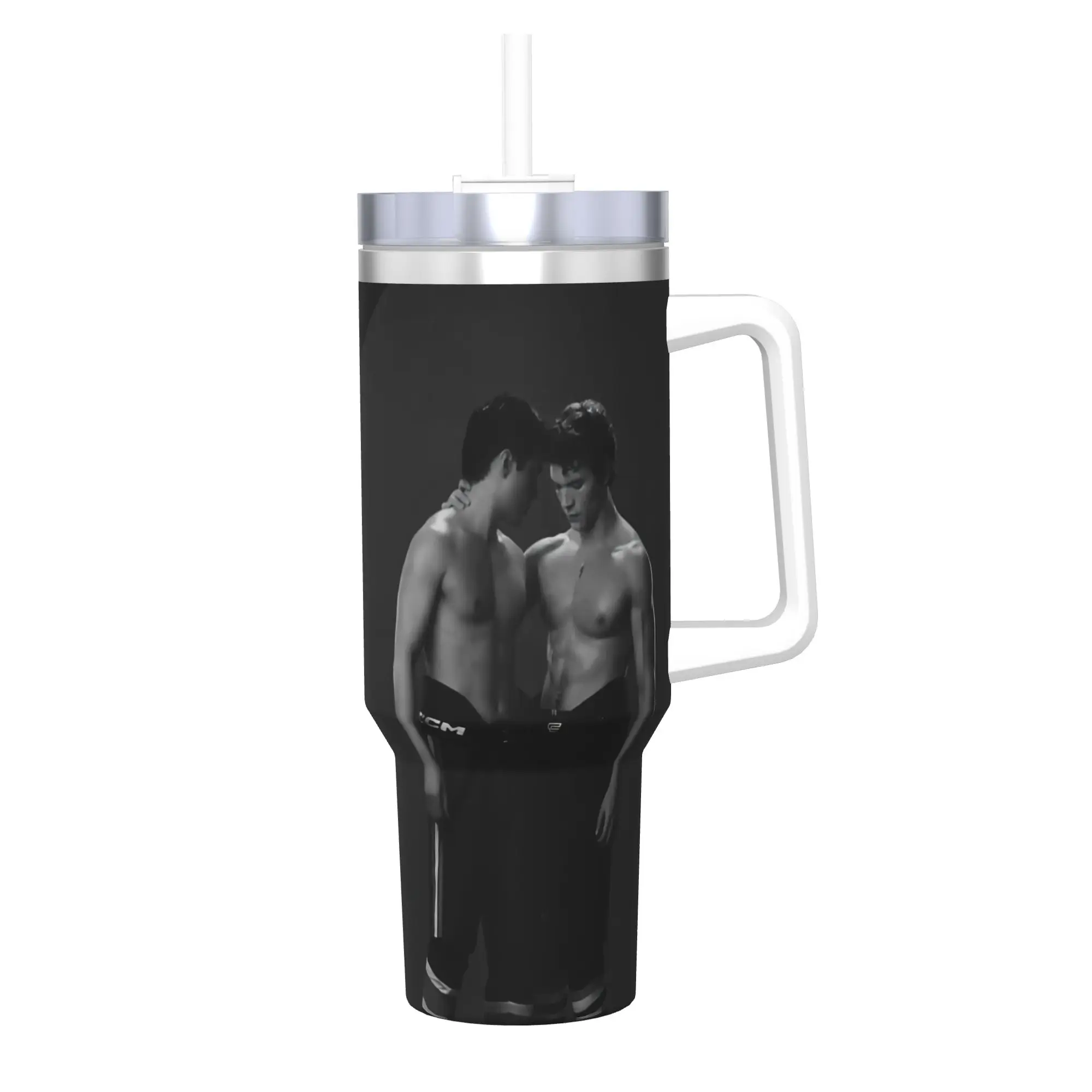 

Heated Rivalry Tumbler With Straw Hudson Williams Connor Storrie Stainless Steel Mugs Cup Vacuum Insulated for Cold Or Hot 40oz