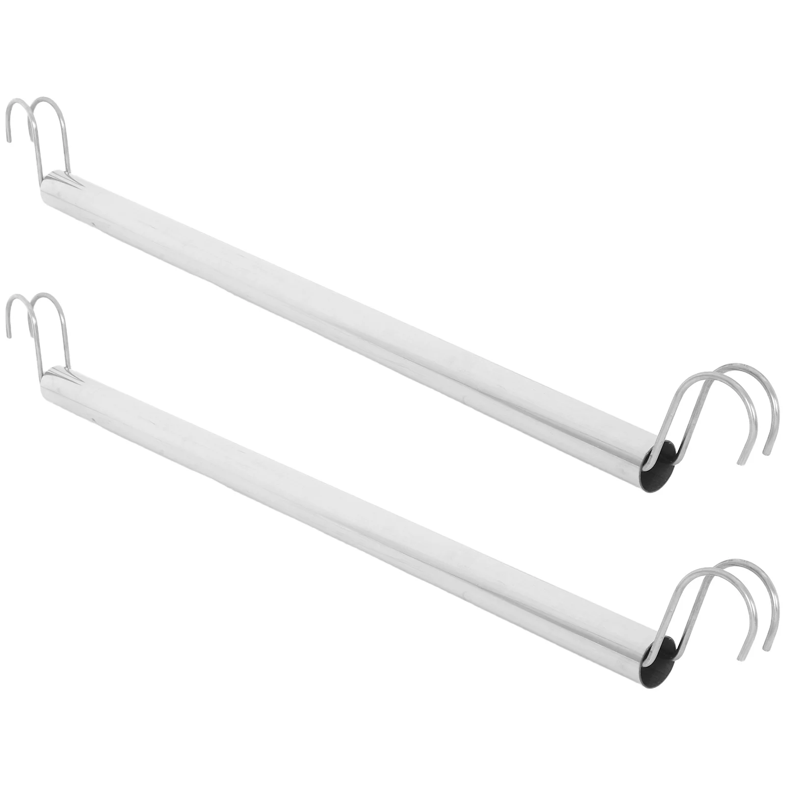 

2pcs Stainless Steel Wardrobe Hanger Bar Space Saving Heavy Duty Clothes Drying Mounted Clothing Hanging System