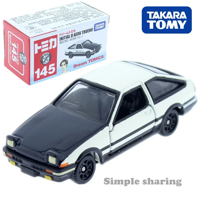 Takara Tomy Dream Tomica 145 Initial D Toyota AE86 Trueno Car Hot Pop Kids Toys Motor Vehicle Diecast Metal Model Collectibles