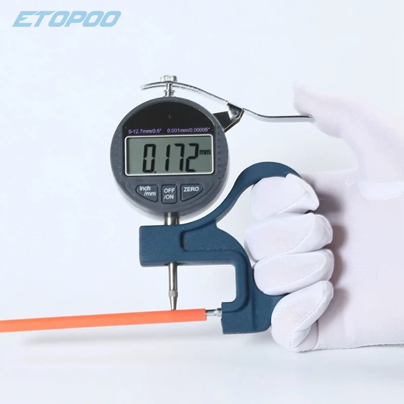 Medidor de espesor de tubo Digital, medidor de espesor de dial para enunque de espesor de tubo, rango de 0-10mm, resolución de 0,01mm