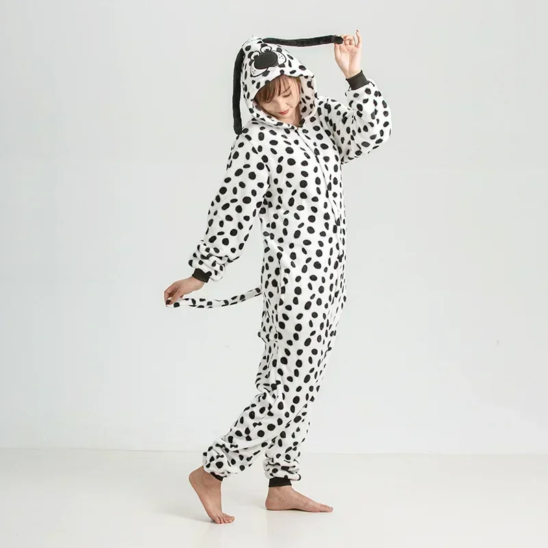 

Dalmatian Dog Onesie Kigurumi Cartoon Pajamas for Women Men Adult Animal Halloween Pyjamas Homewear Cosplay Costume