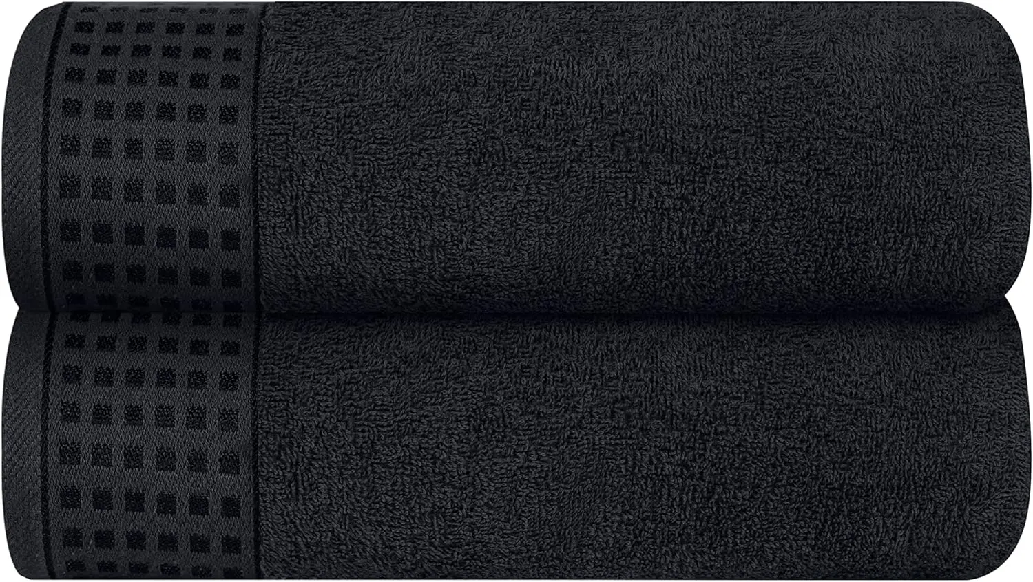 

2-Pack Oversized Cotton Bath Towels, 28x55 Inches, Ultra Soft & Quick-Dry for Gym, Travel, Pool - Black