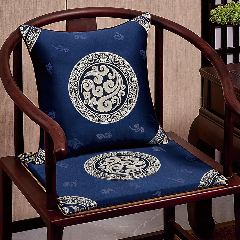 New Chinese-style Chair Cushion Set with Breathable Foam Redwood Stool Pad Cushion Pad Thickened Tea Chair Pad Pillow Cover