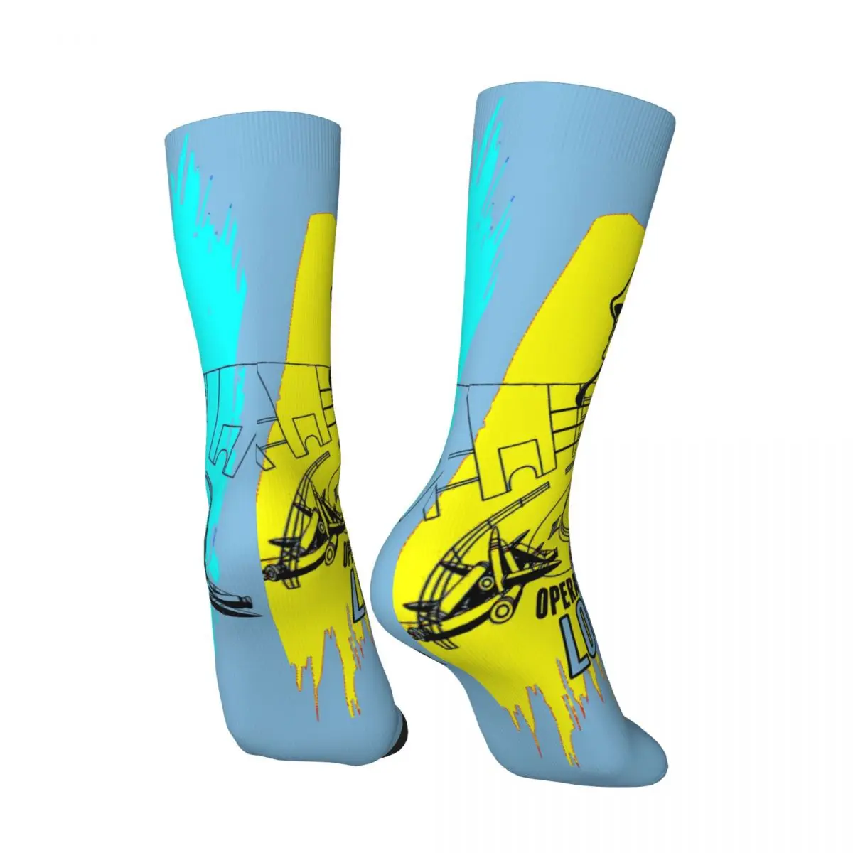 Hip Hop Vintage Yellow And Blue Crazy Men's compression Socks Unisex Battlefield First-person Shooter Games Harajuku Crew Sock