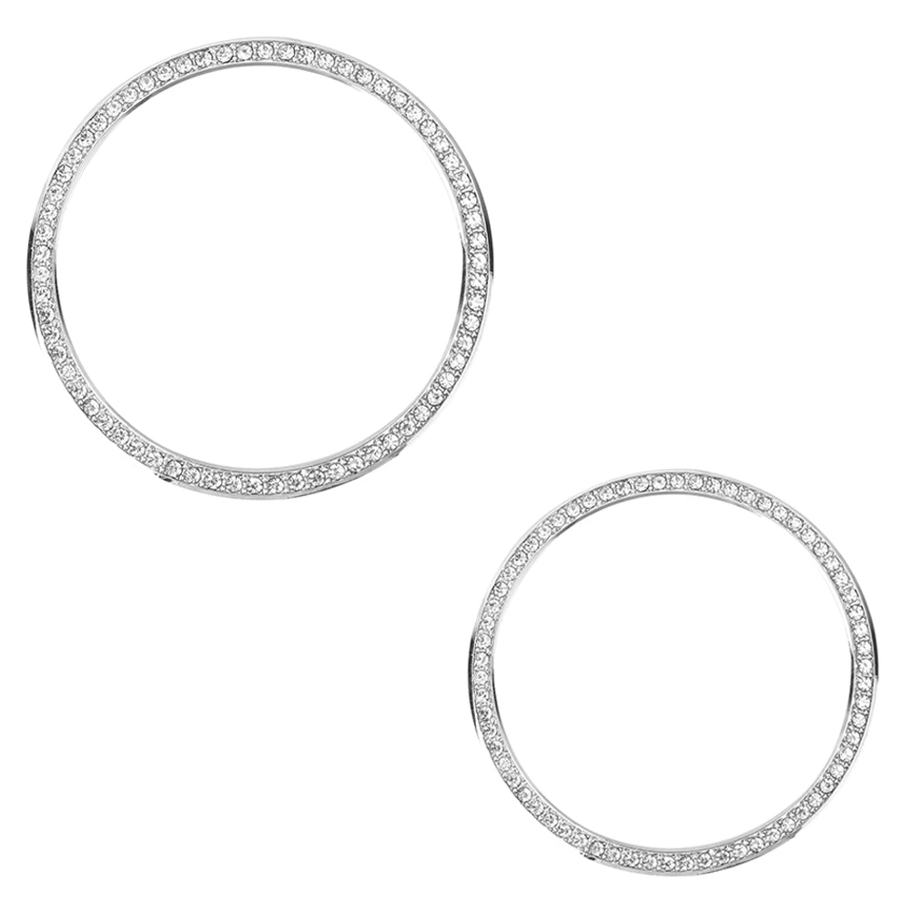 

2 Pcs Diamond Movement Base Holder Screen Case Replacement Accessory Alloy Ring Metal